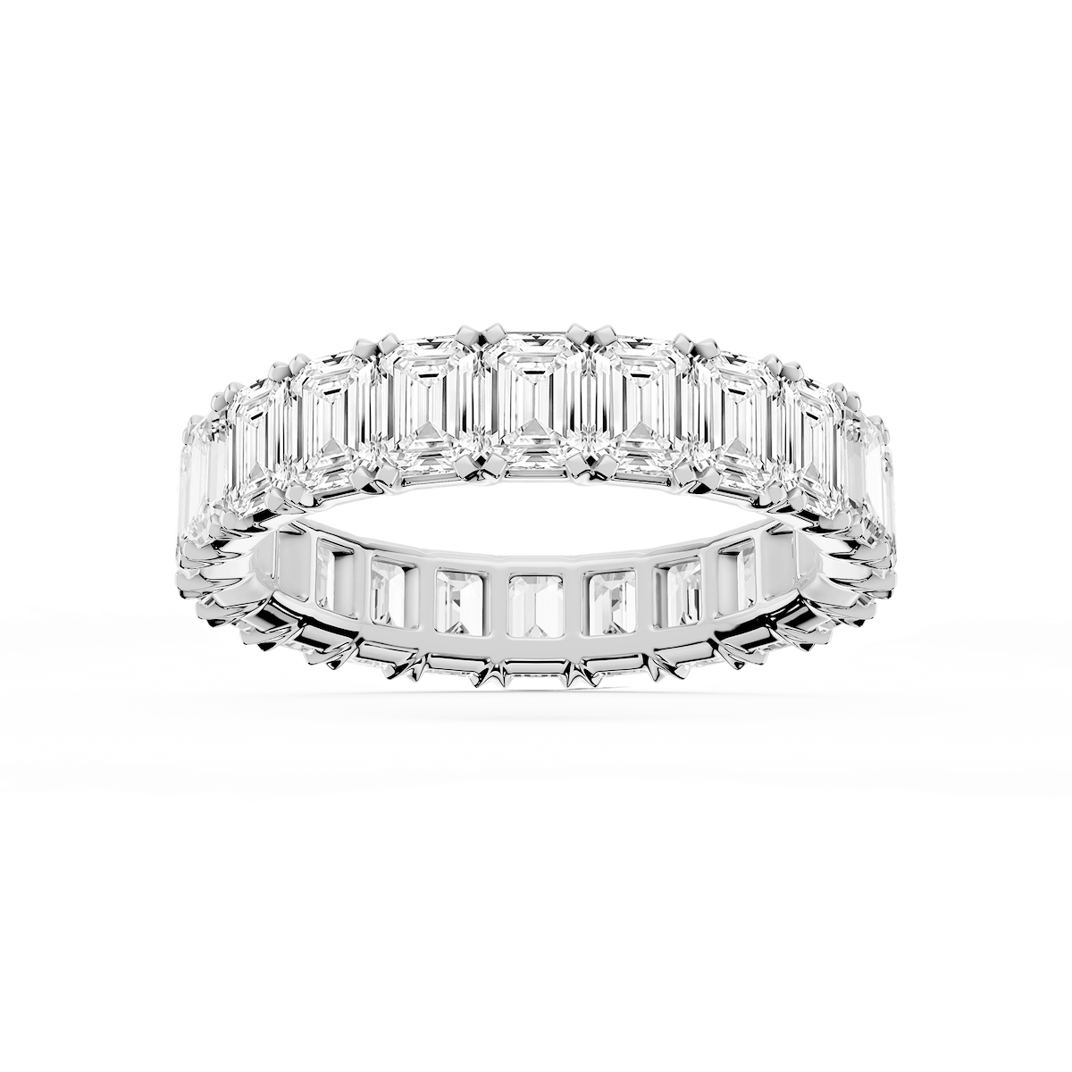 Morgan Emerald Lab Grown Diamond Classic Four Prong Eternity Band