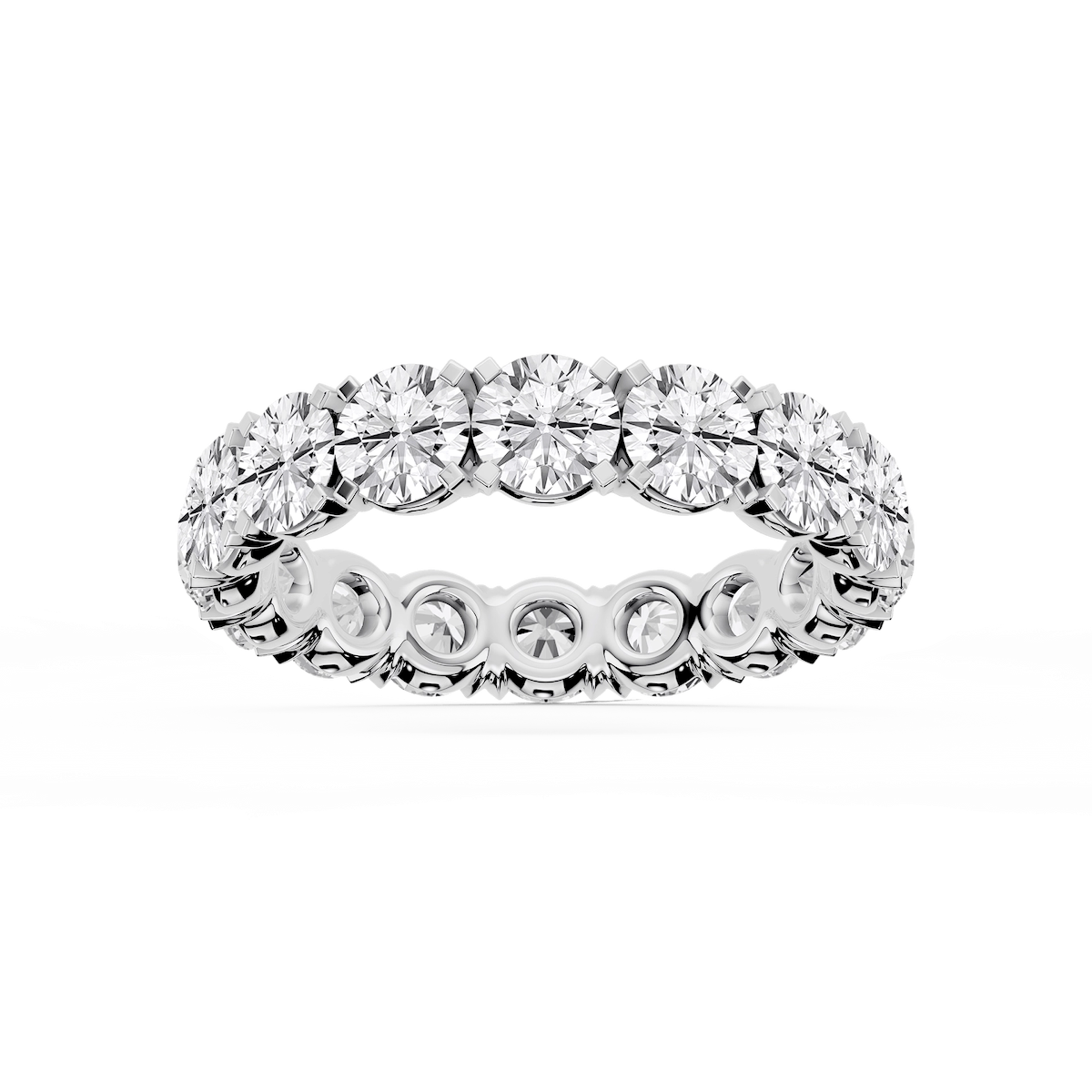 Morgan Round Lab Grown Diamond Classic Four Prong Eternity Band