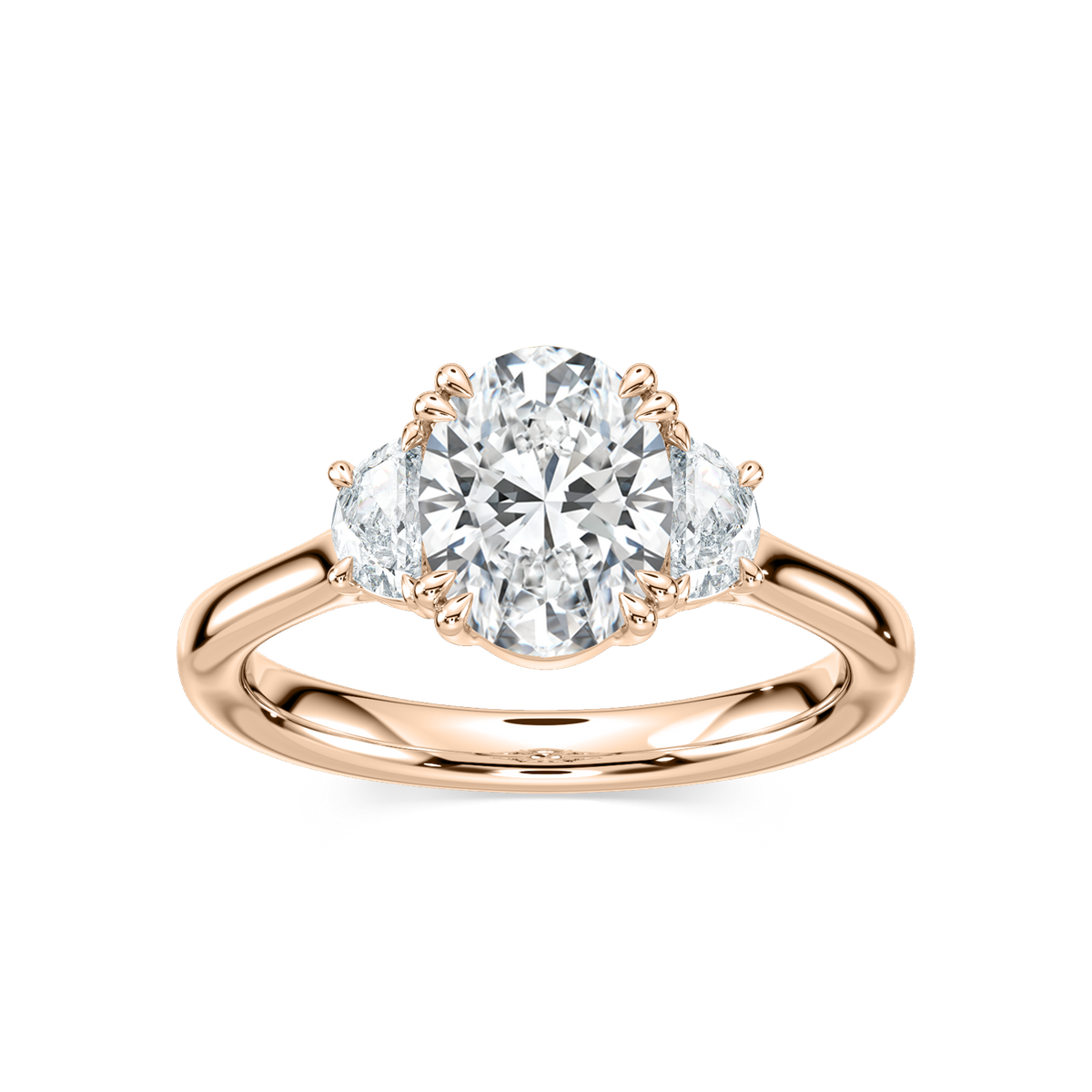 Luna Oval Three Stone Ring