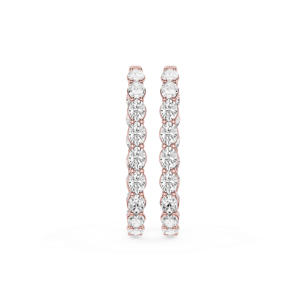 Oval Lab Grown Diamond Shared Prong Inside Out Hoop Earrings