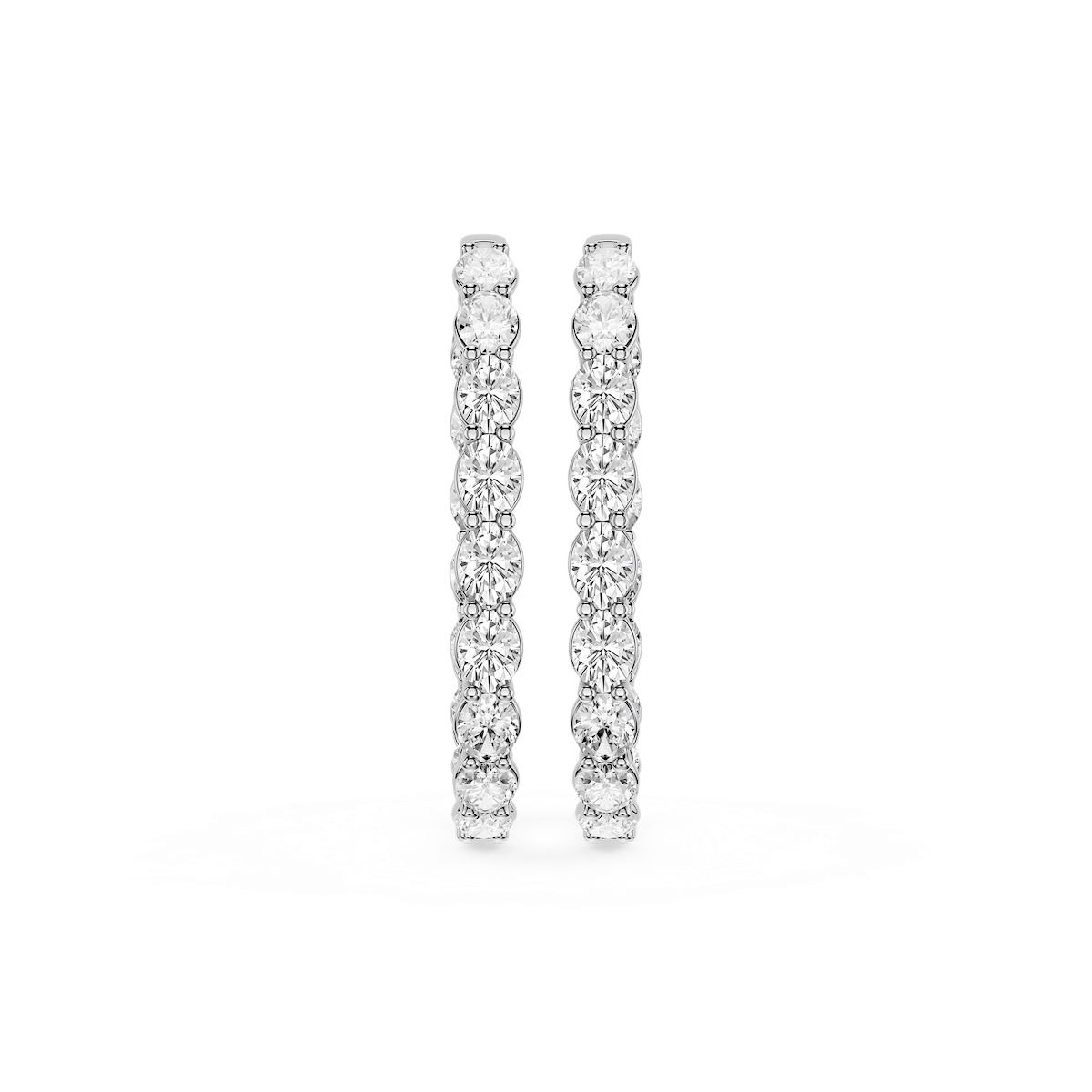 Oval Lab Grown Diamond Shared Prong Inside Out Hoop Earrings
