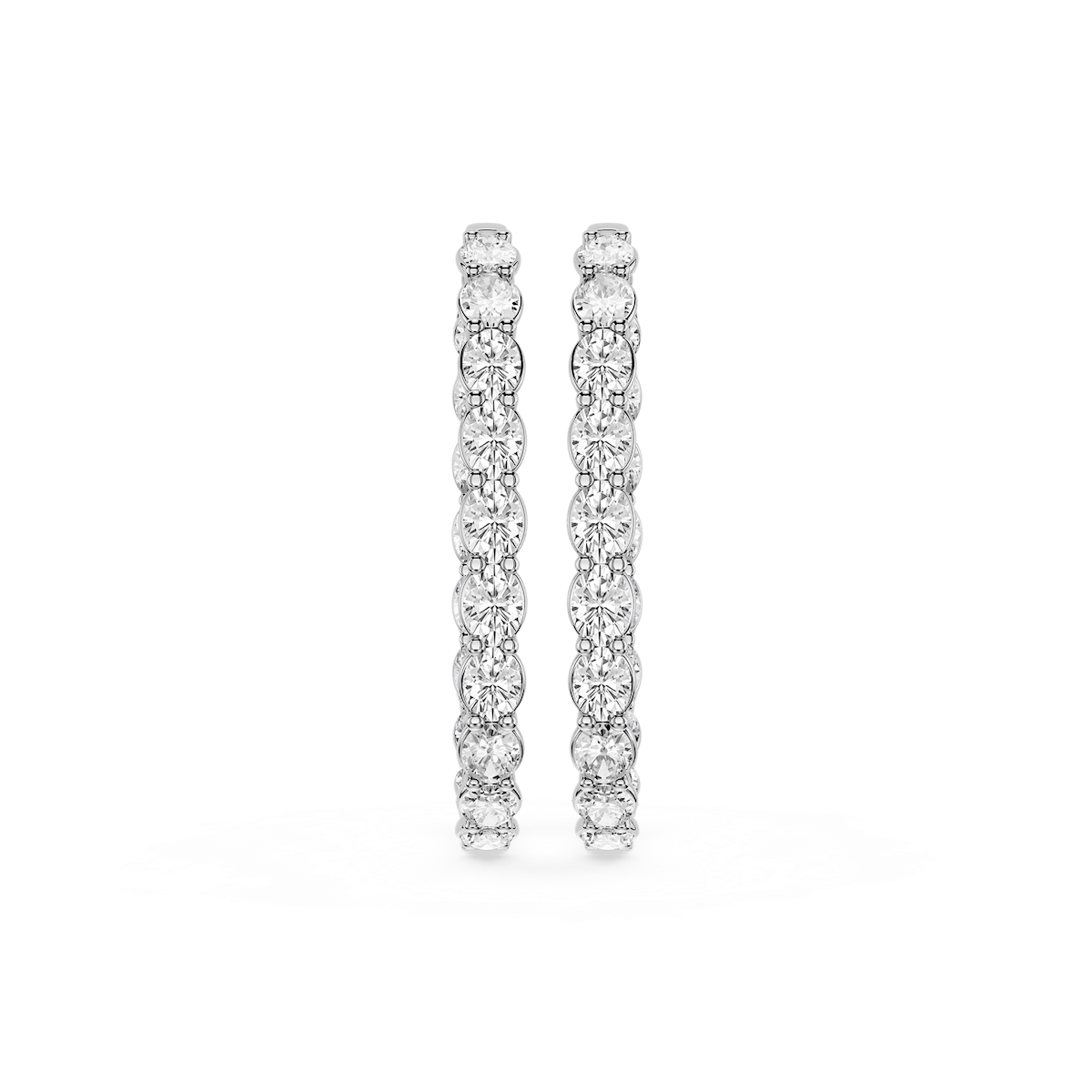 Oval Lab Grown Diamond Shared Prong Inside Out Hoop Earrings
