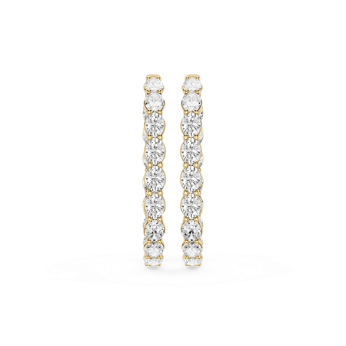 Oval Lab Grown Diamond Shared Prong Inside Out Hoop Earrings
