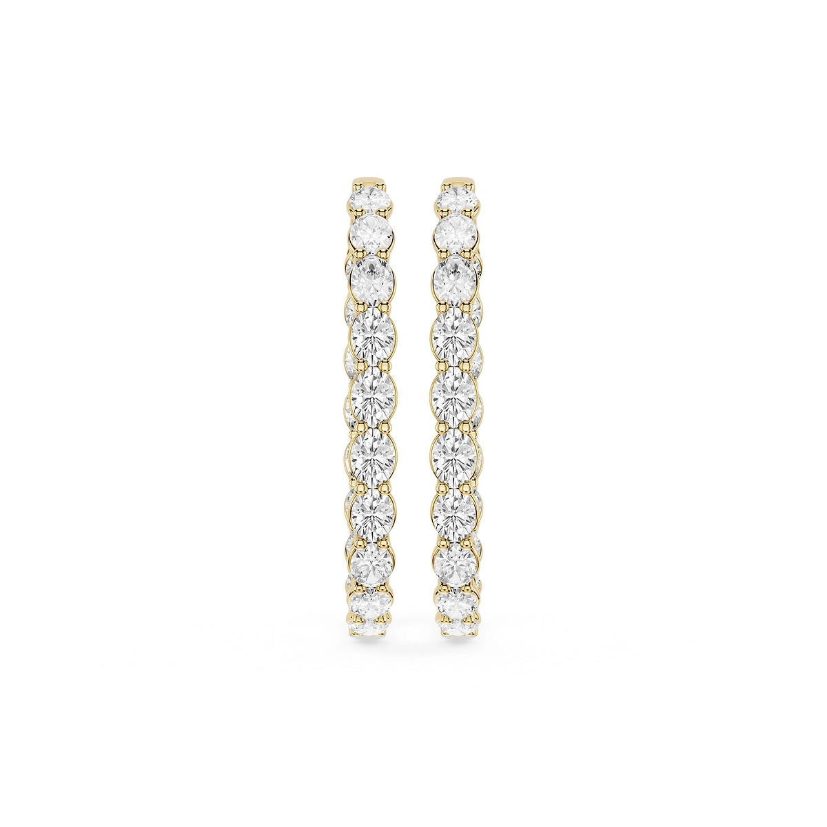 Oval Lab Grown Diamond Shared Prong Inside Out Hoop Earrings