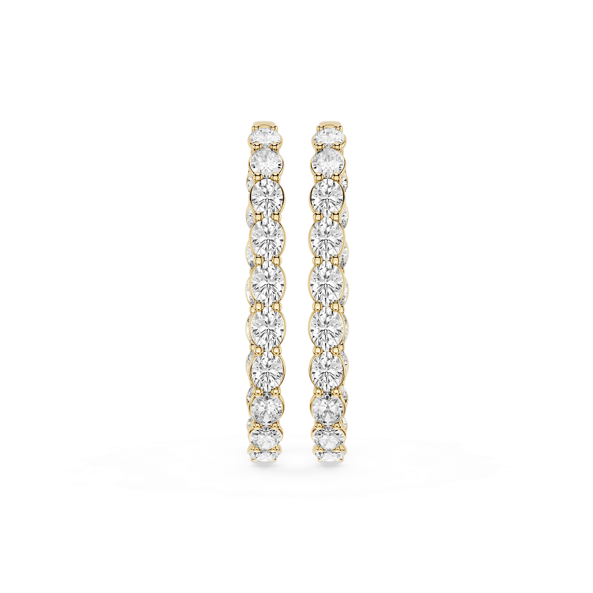Oval Lab Grown Diamond Shared Prong Inside Out Hoop Earrings