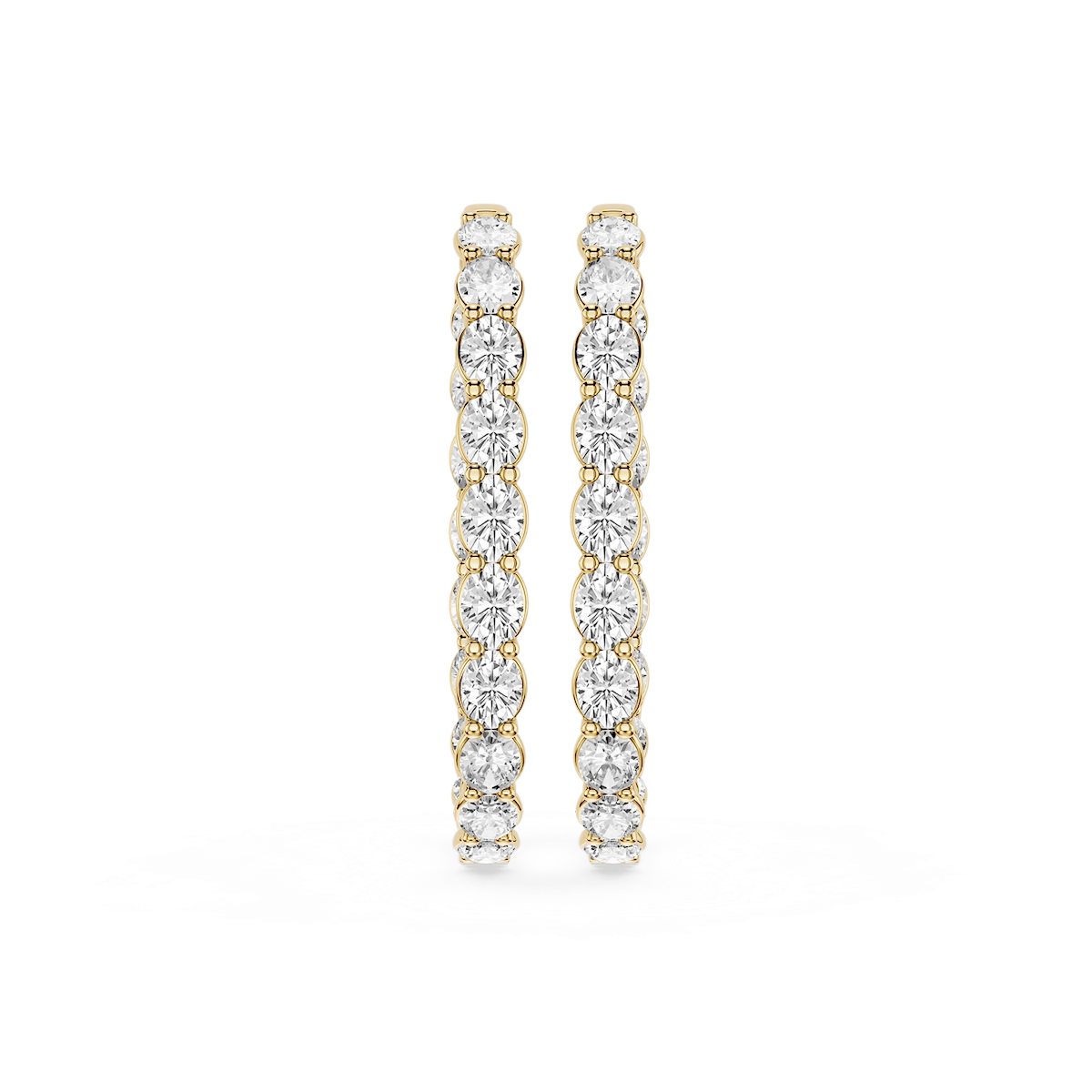 Oval Lab Grown Diamond Shared Prong Inside Out Hoop Earrings