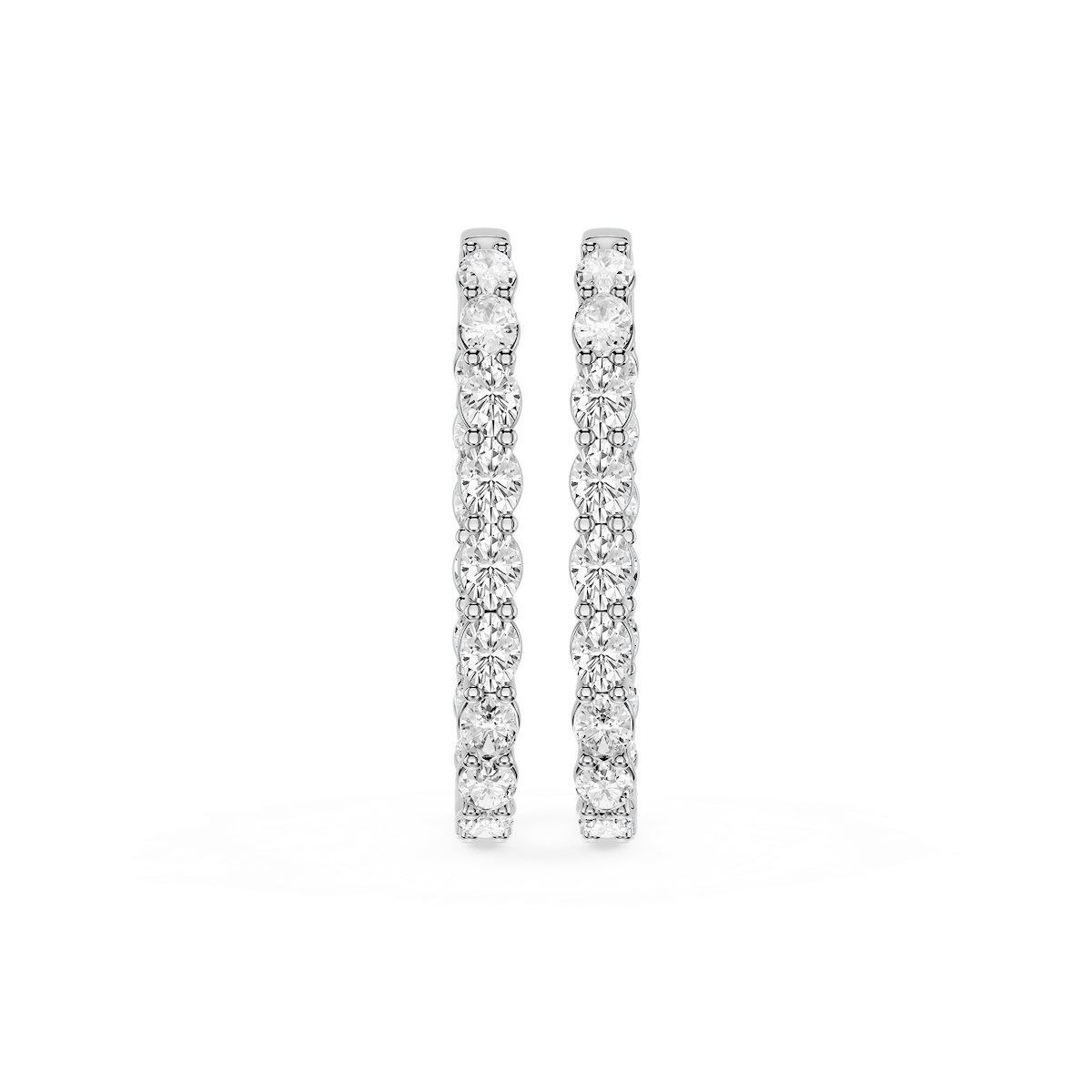 Oval Lab Grown Diamond Shared Prong Inside Out Hoop Earrings