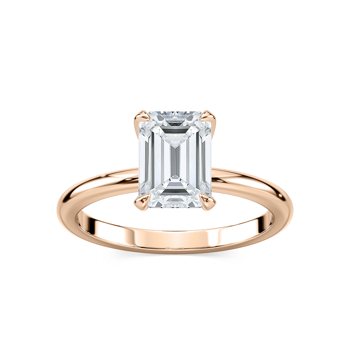 Romy Emerald Lab Grown Diamond Low Profile Solitaire Engagement Ring