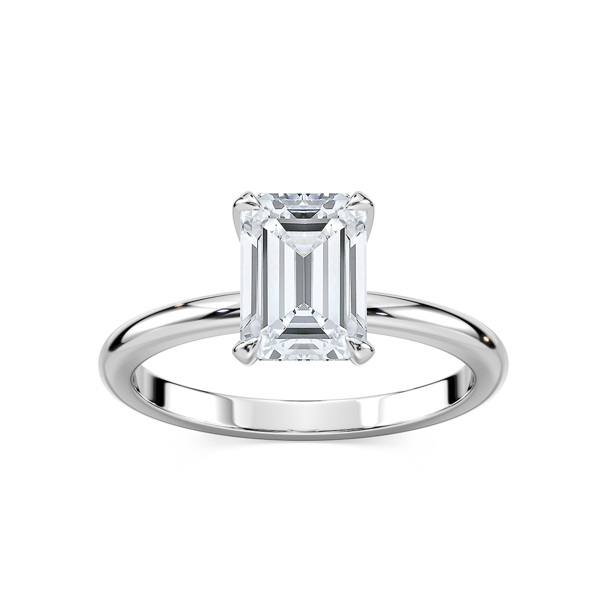Romy Emerald Lab Grown Diamond Low Profile Solitaire Engagement Ring