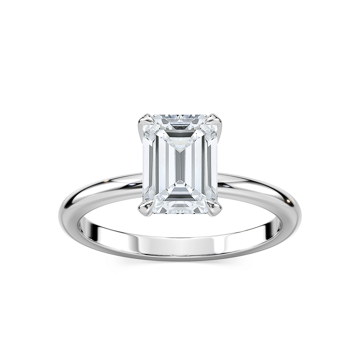 Romy Emerald Lab Grown Diamond Low Profile Solitaire Engagement Ring