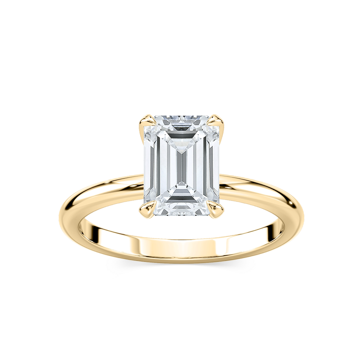 Romy Emerald Lab Grown Diamond Low Profile Solitaire Engagement Ring