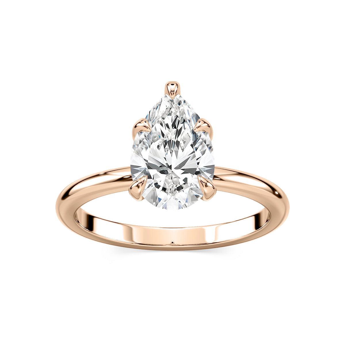 Romy Pear Lab Grown Diamond Low Profile Solitaire Engagement Ring