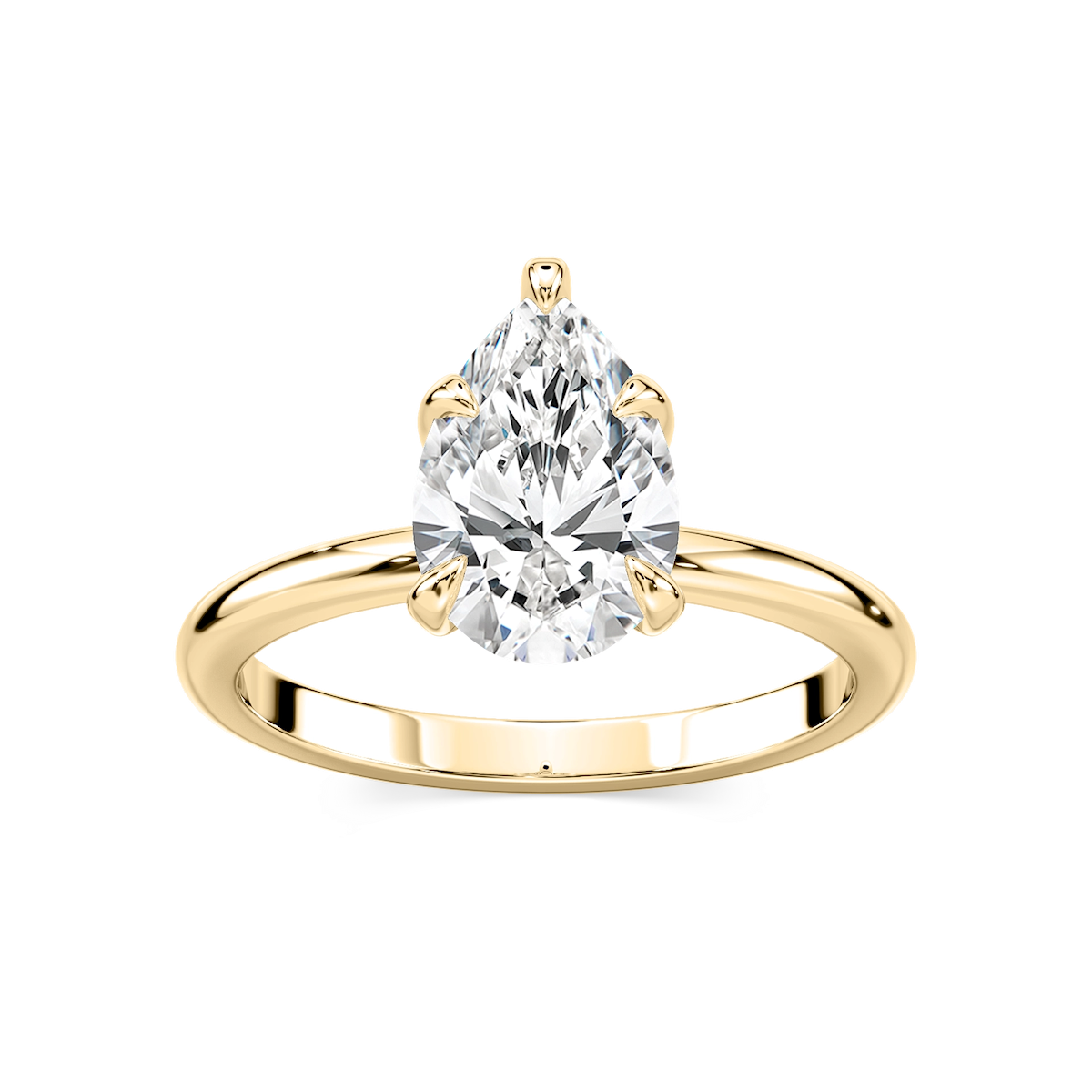 Romy Pear Lab Grown Diamond Low Profile Solitaire Engagement Ring
