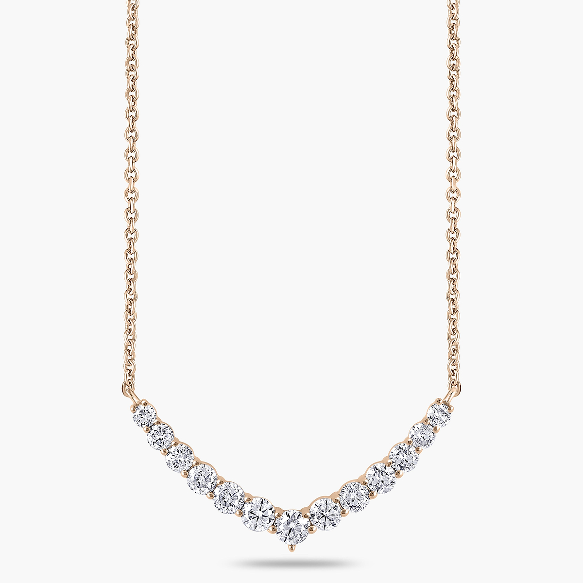 Round Diamond Graduated Necklace