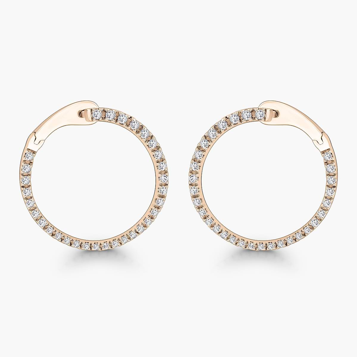 Round Hinged Back Hoop Earrings