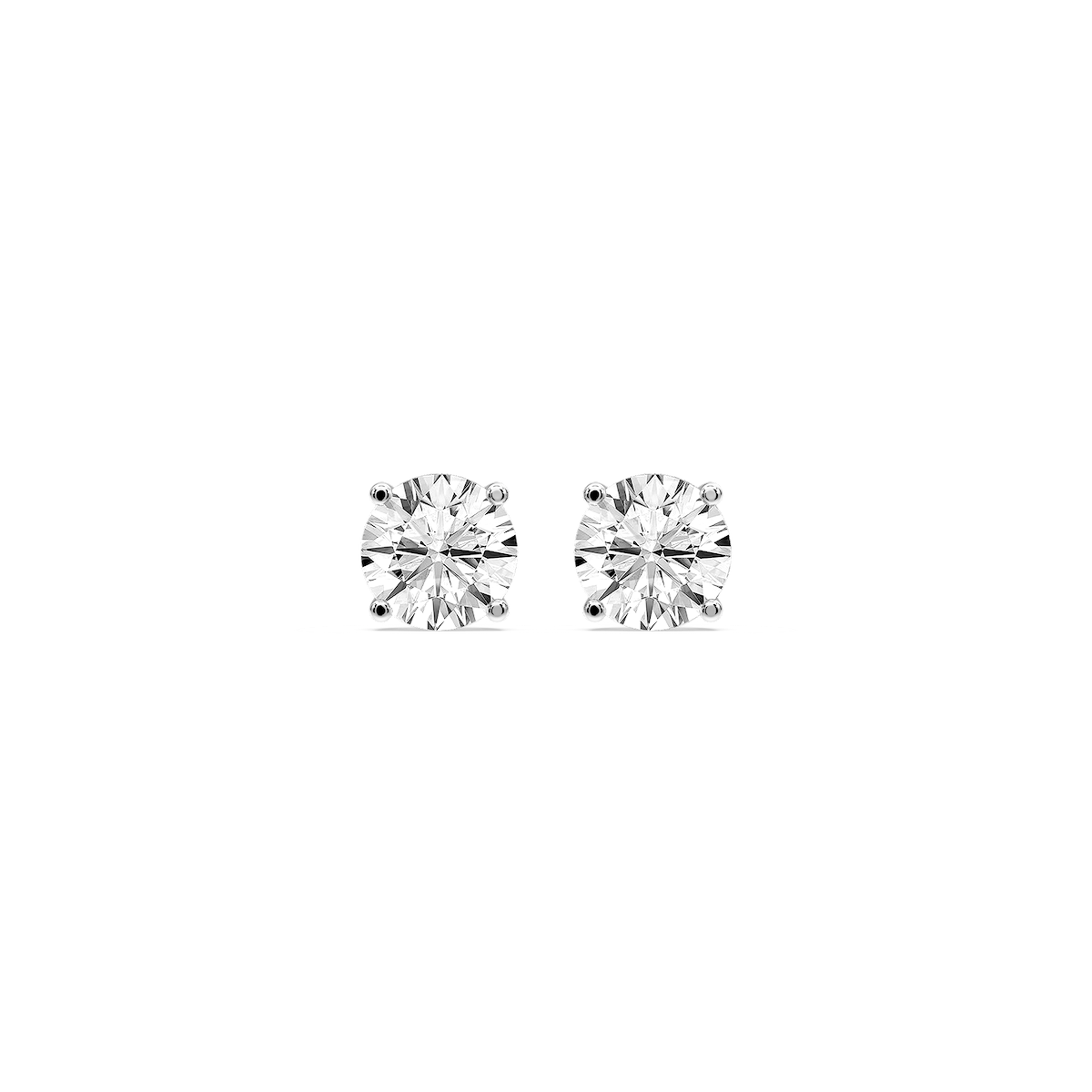Round Certified Lab Grown Diamond Classic Four Prong Guardian Back Stud Earrings