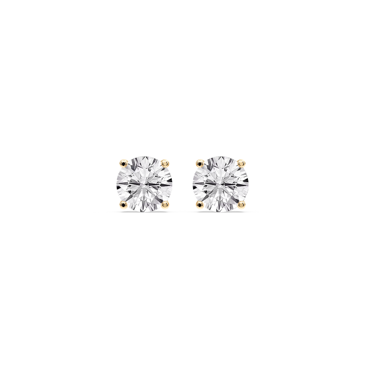 Round Certified Lab Grown Diamond Classic Four Prong Guardian Back Stud Earrings