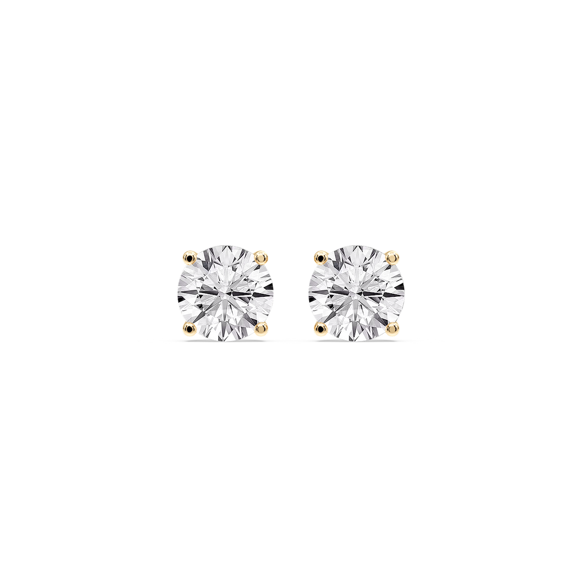 Round Certified Lab Grown Diamond Classic Four Prong Guardian Back Stud Earrings