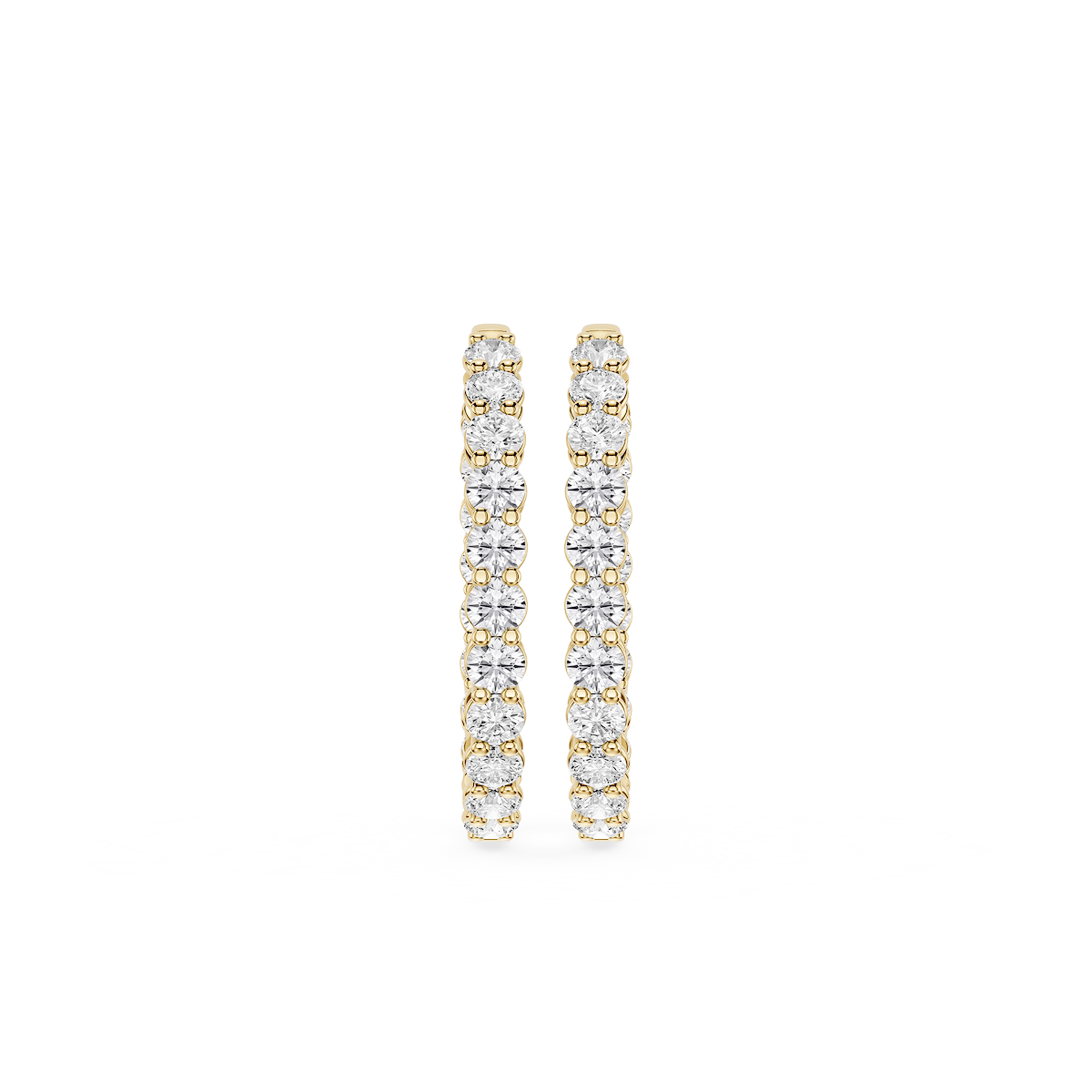 Round Lab Grown Diamond Shared Prong Inside Out Hoop Earrings
