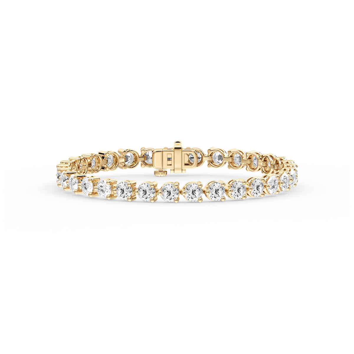 Round Lab Grown Diamond Three Prong Tennis Bracelet