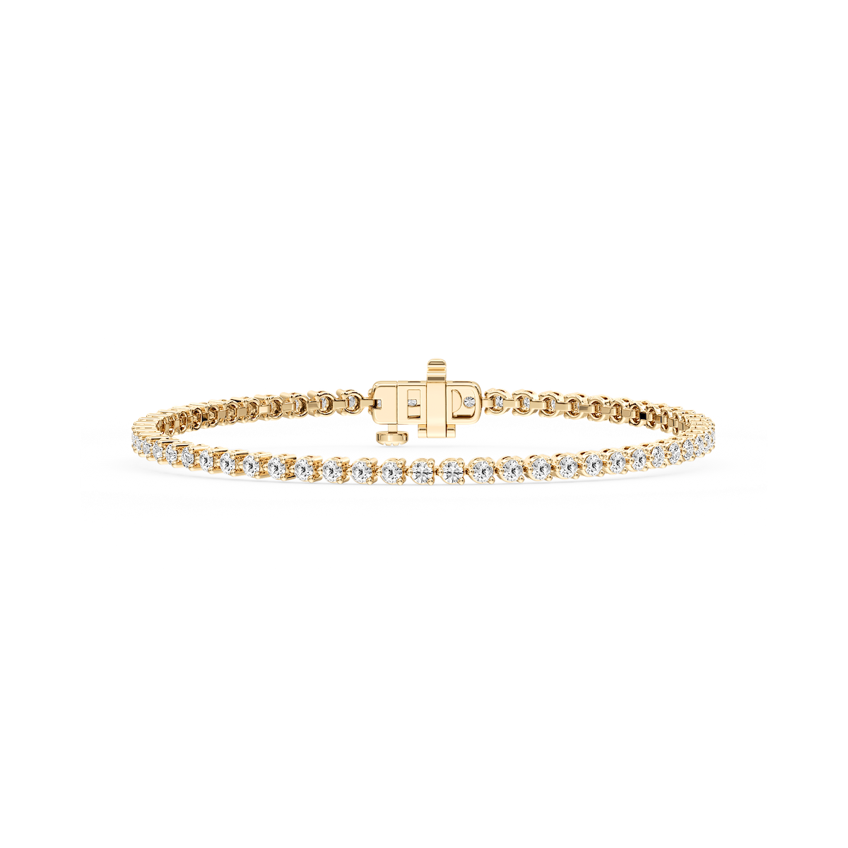 Round Lab Grown Diamond Three Prong Tennis Bracelet