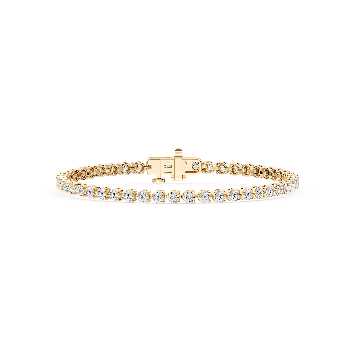 Round Lab Grown Diamond Three Prong Tennis Bracelet