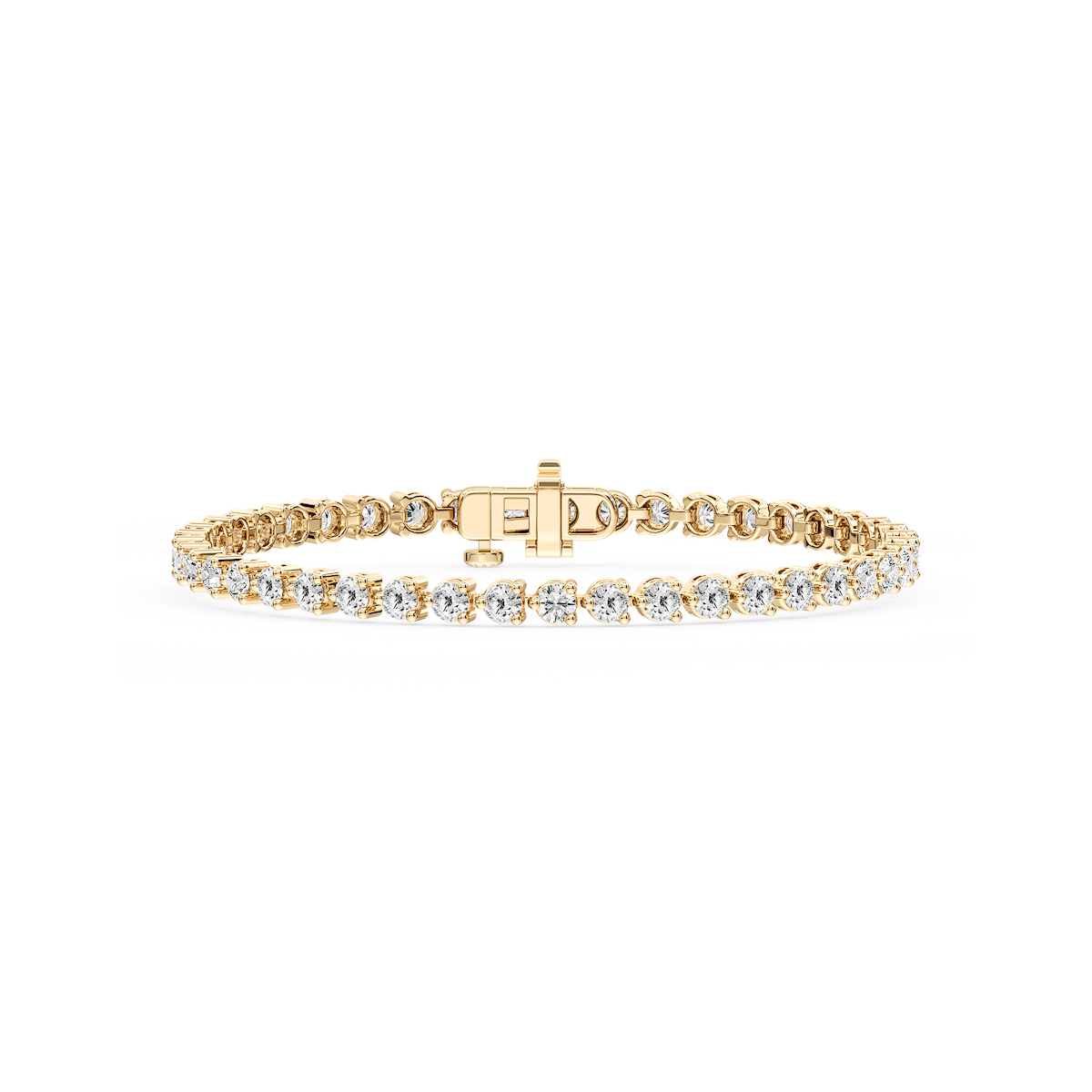 Round Lab Grown Diamond Three Prong Tennis Bracelet