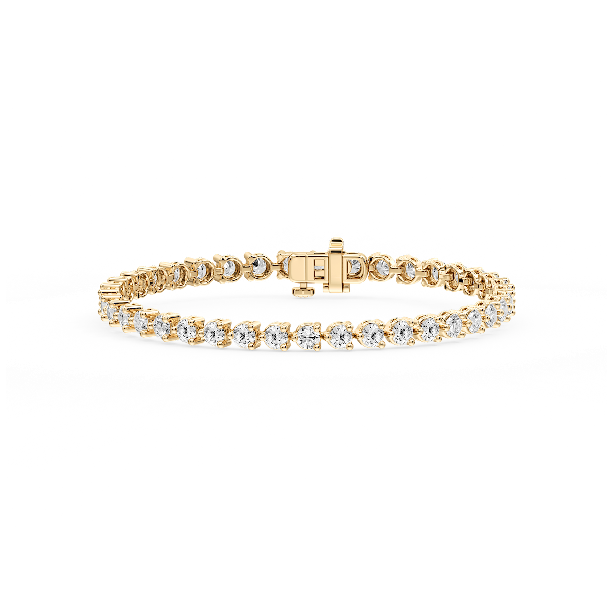 Round Lab Grown Diamond Three Prong Tennis Bracelet