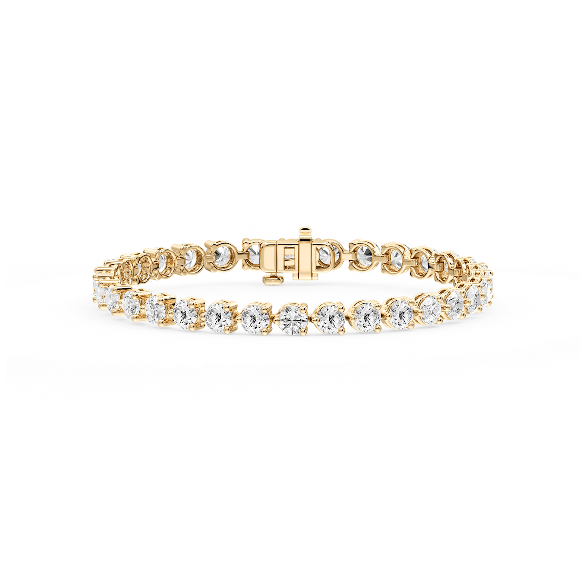 Round Lab Grown Diamond Three Prong Tennis Bracelet