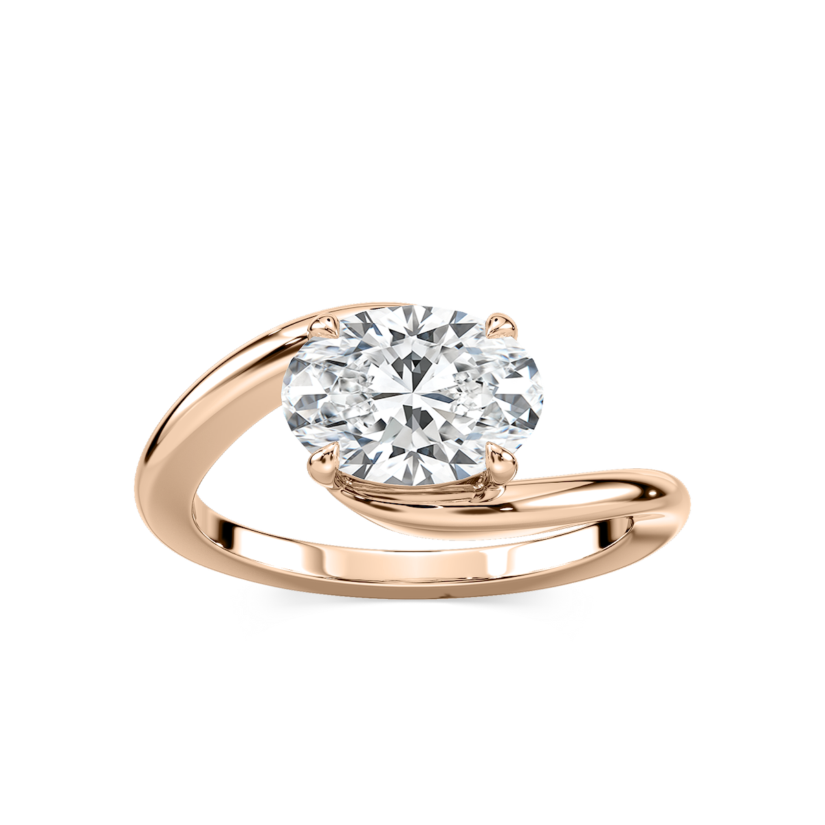Saige Oval Lab Grown Diamond Bypass Solitaire Engagement Ring