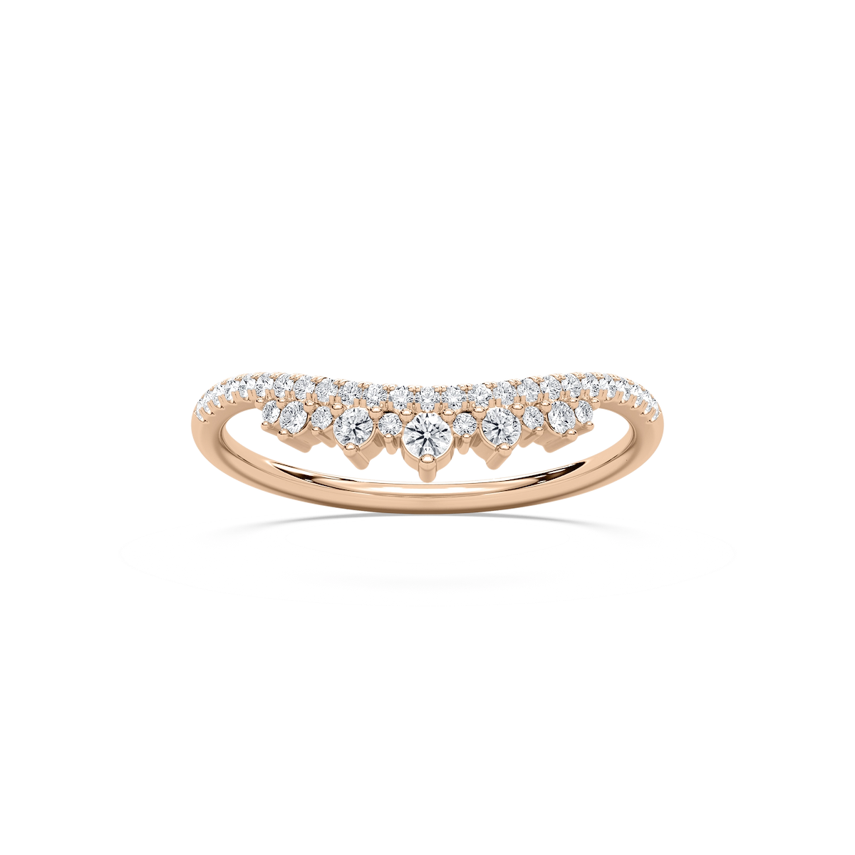 Seren 1/4 ctw Round Lab Grown Diamond Double Row Curved Band