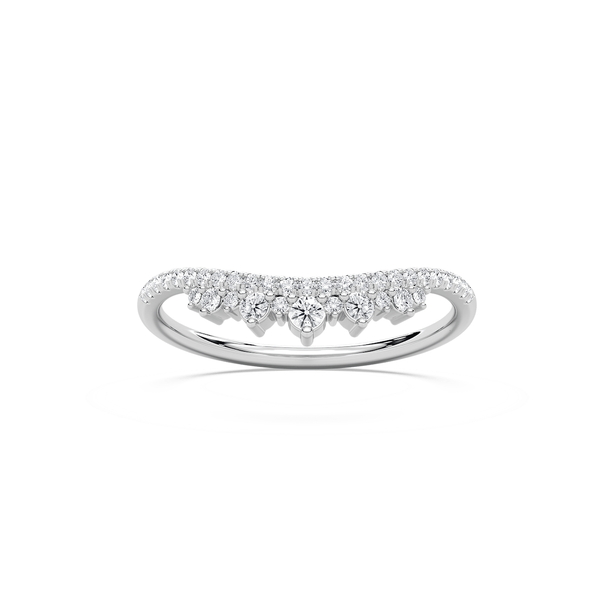 Seren 1/4 ctw Round Lab Grown Diamond Double Row Curved Band