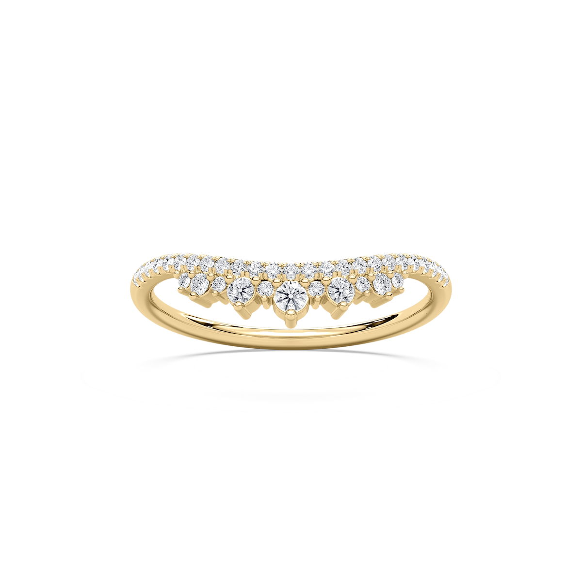 Seren 1/4 ctw Round Lab Grown Diamond Double Row Curved Band