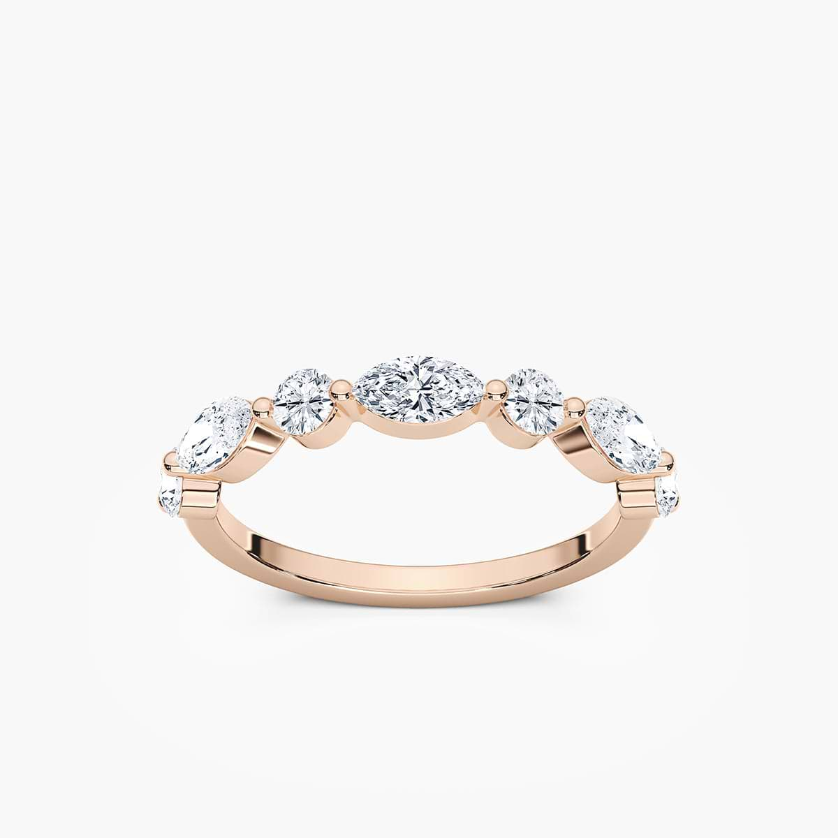 Seven Stone Round And Marquise Lab Diamond Band