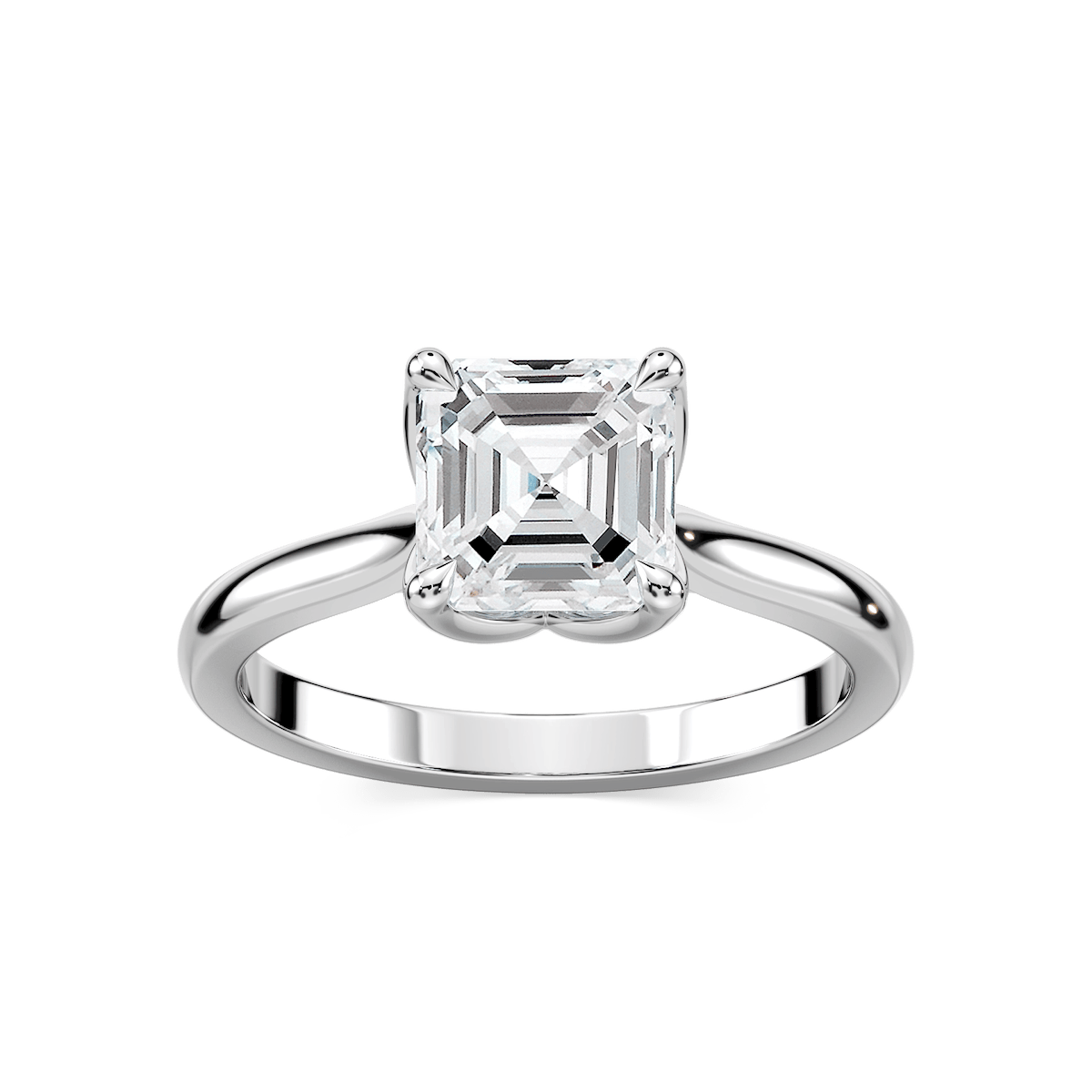 Skye Asscher Lab Grown Diamond Cathedral Tulip Solitaire Engagement Ring