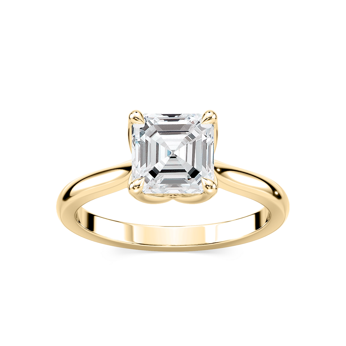Skye Asscher Lab Grown Diamond Cathedral Tulip Solitaire Engagement Ring