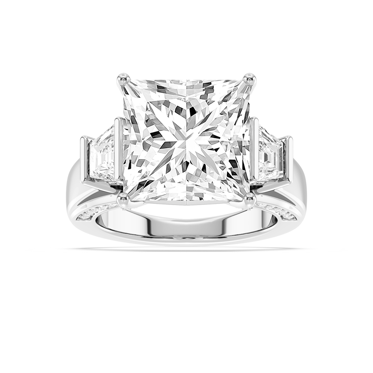 Skylar 12 ½ ctw Princess Lab Grown Diamond Three Stone Engagement Ring - Signature Collection