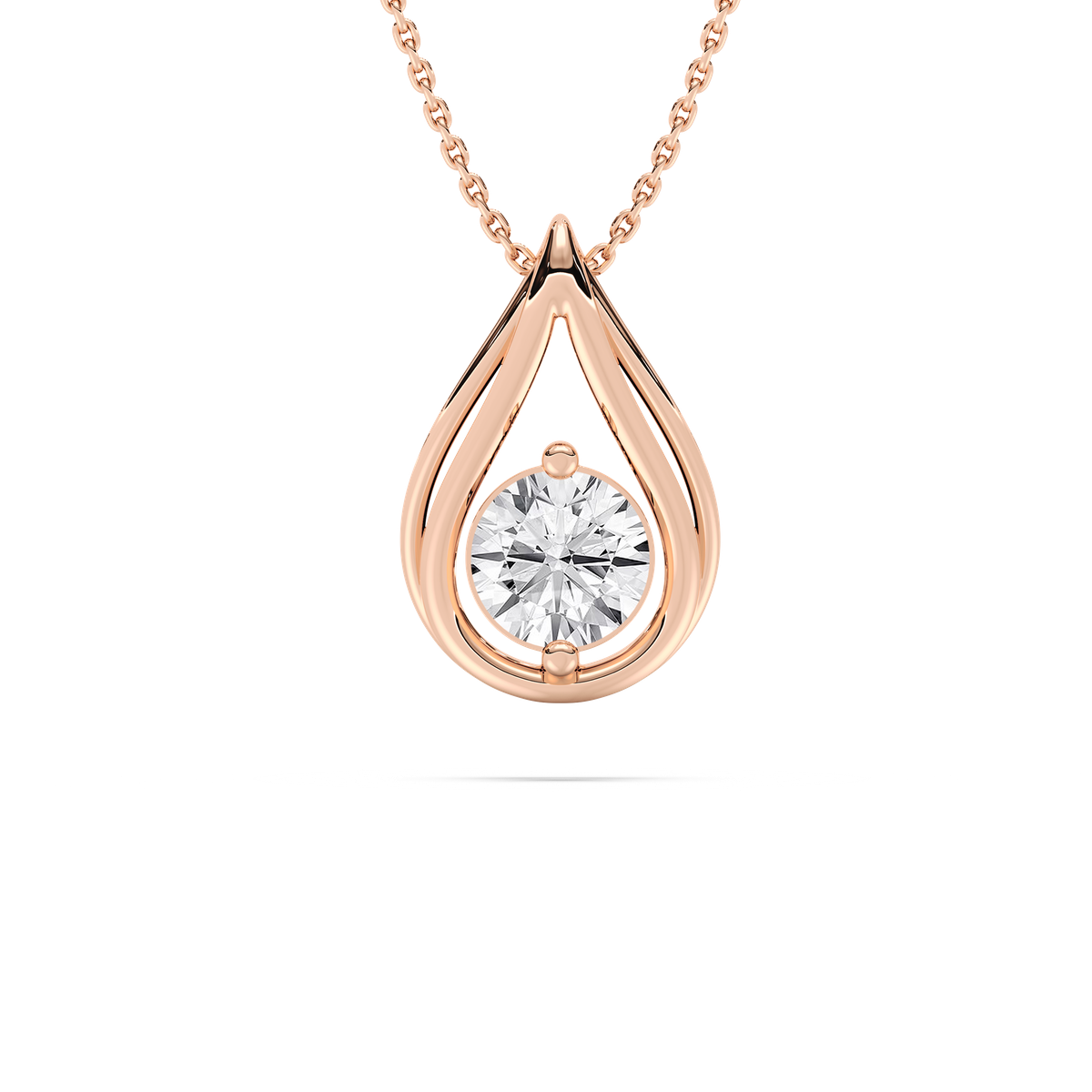 Teardrop Diamond Pendant Necklace MiaDonna