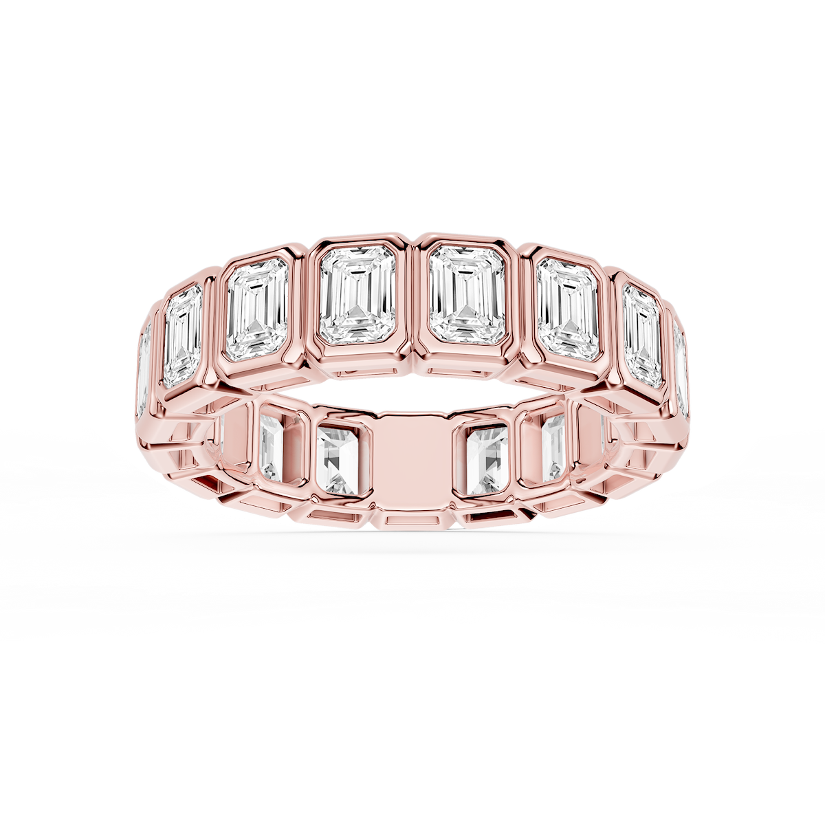 Tess Emerald Lab Grown Diamond Bezel Eternity Band