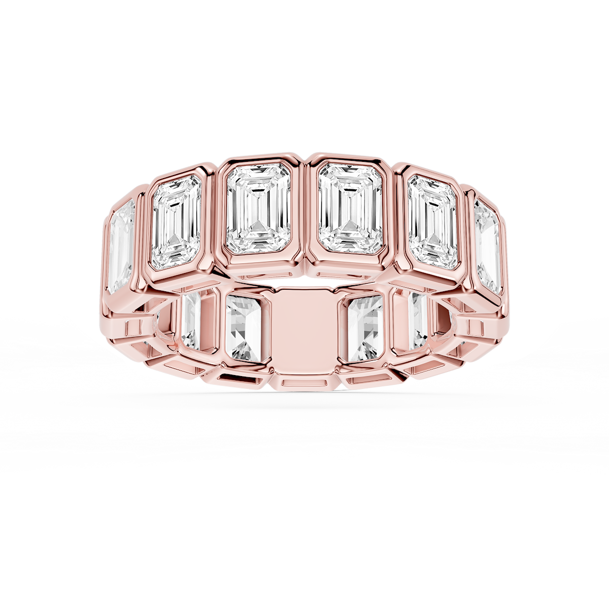 Tess Emerald Lab Grown Diamond Bezel Eternity Band