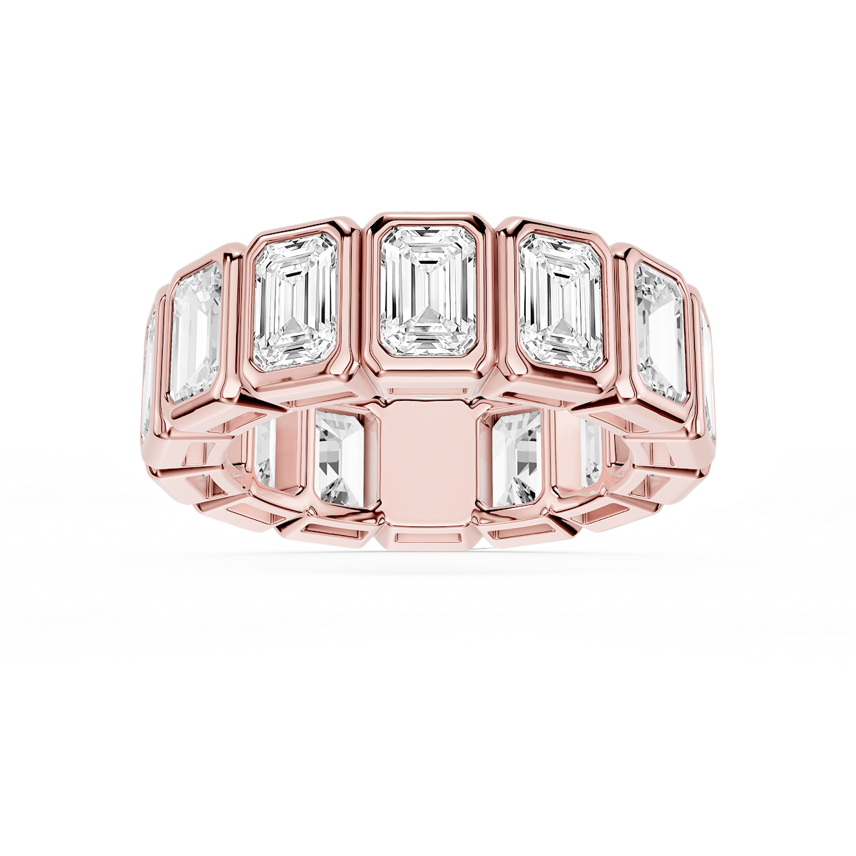 Tess Emerald Lab Grown Diamond Bezel Eternity Band