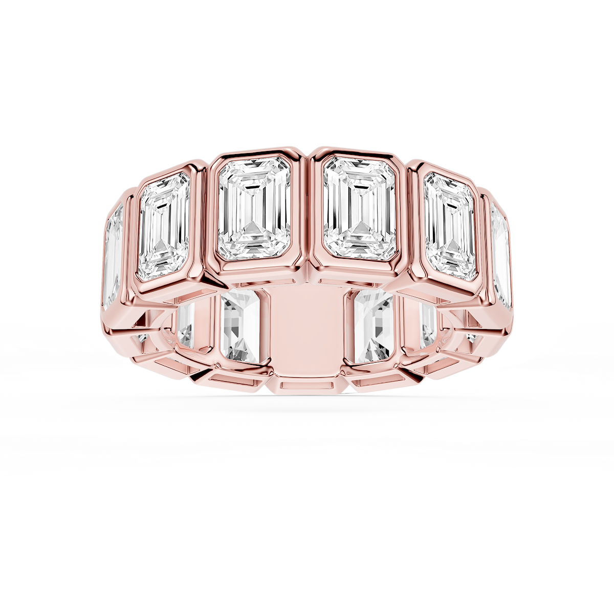 Tess Emerald Lab Grown Diamond Bezel Eternity Band