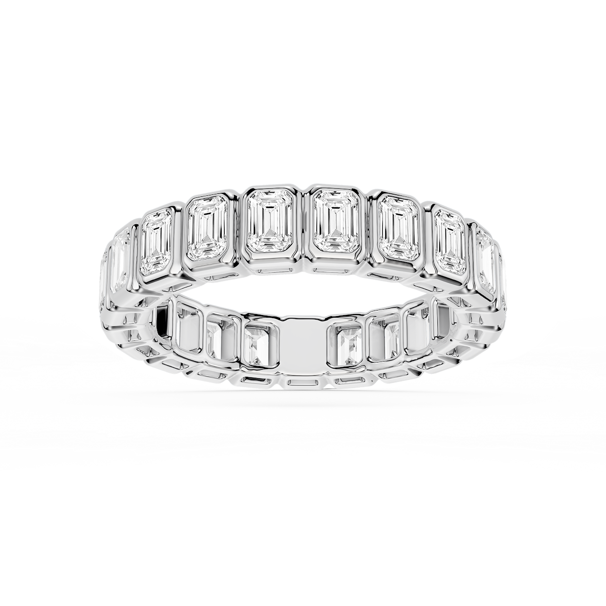 Tess Emerald Lab Grown Diamond Bezel Eternity Band