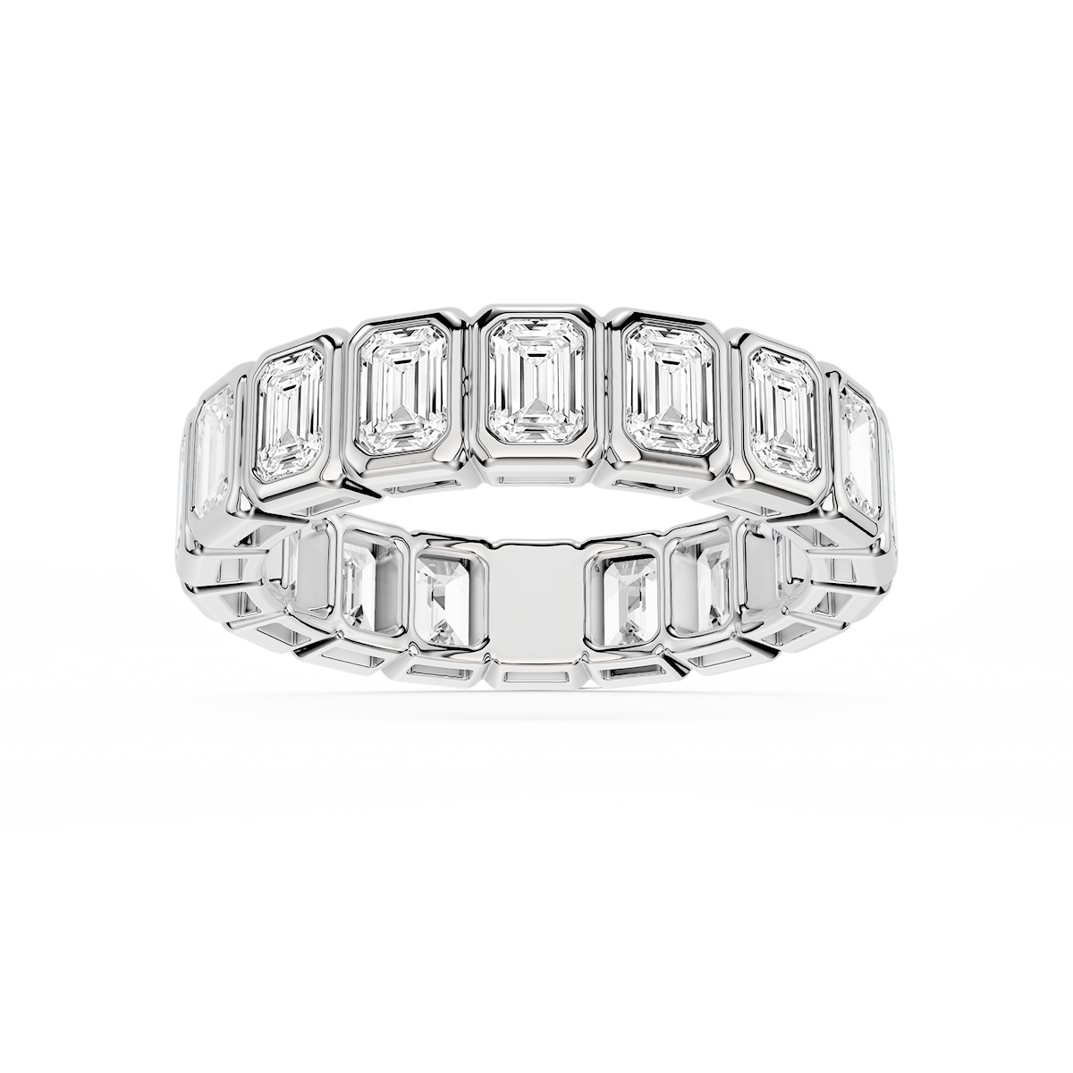 Tess Emerald Lab Grown Diamond Bezel Eternity Band