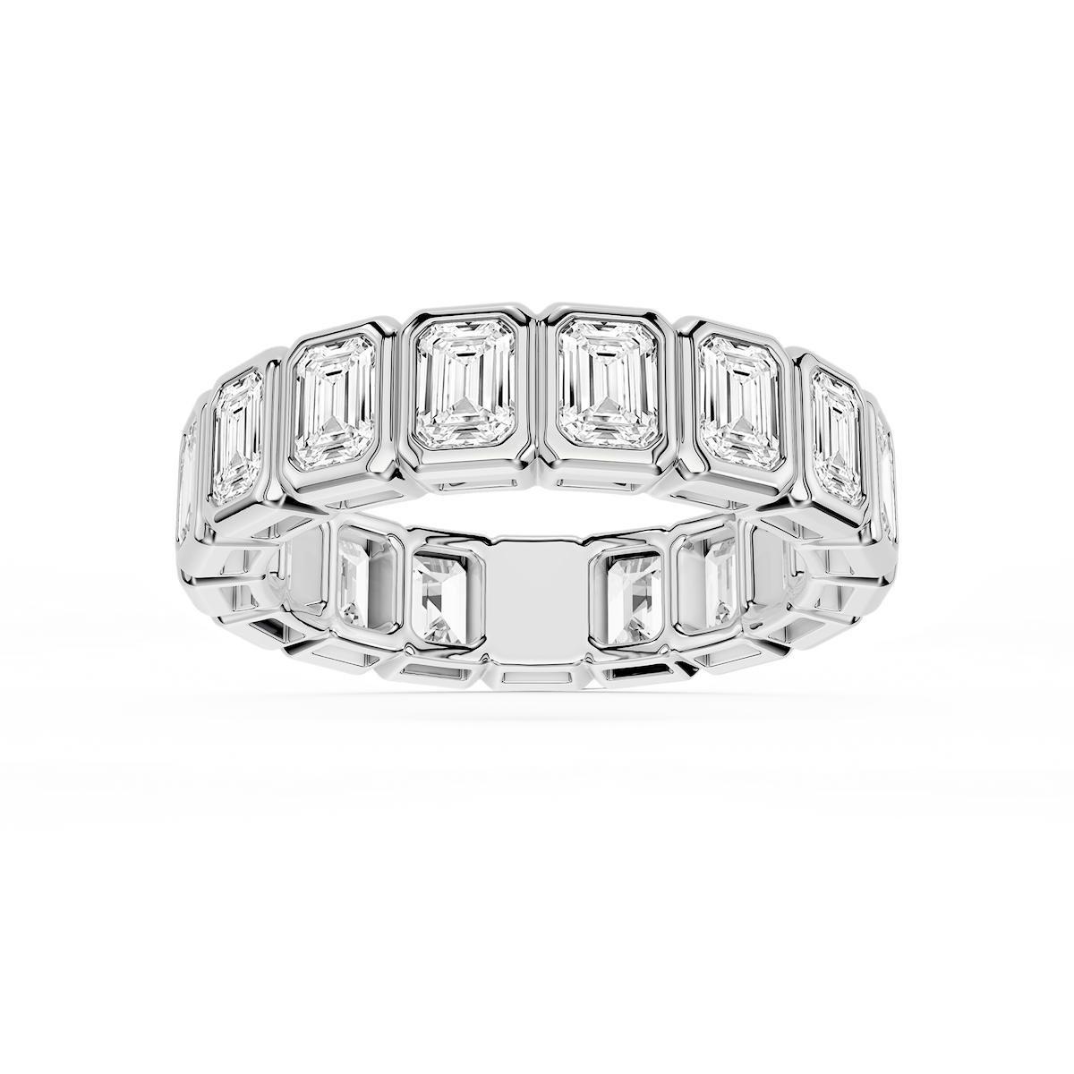 Tess Emerald Lab Grown Diamond Bezel Eternity Band