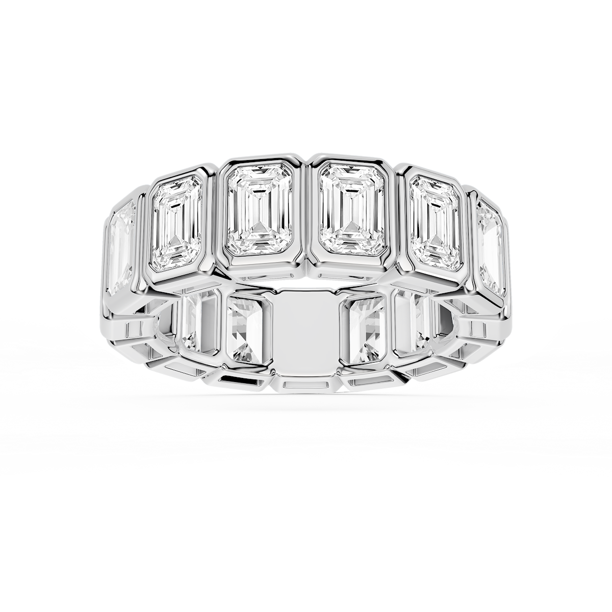 Tess Emerald Lab Grown Diamond Bezel Eternity Band