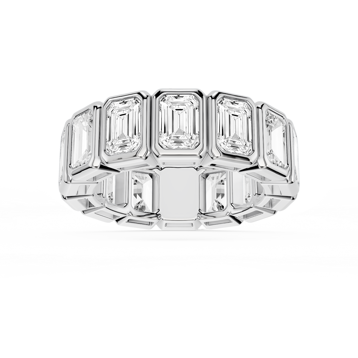 Tess Emerald Lab Grown Diamond Bezel Eternity Band