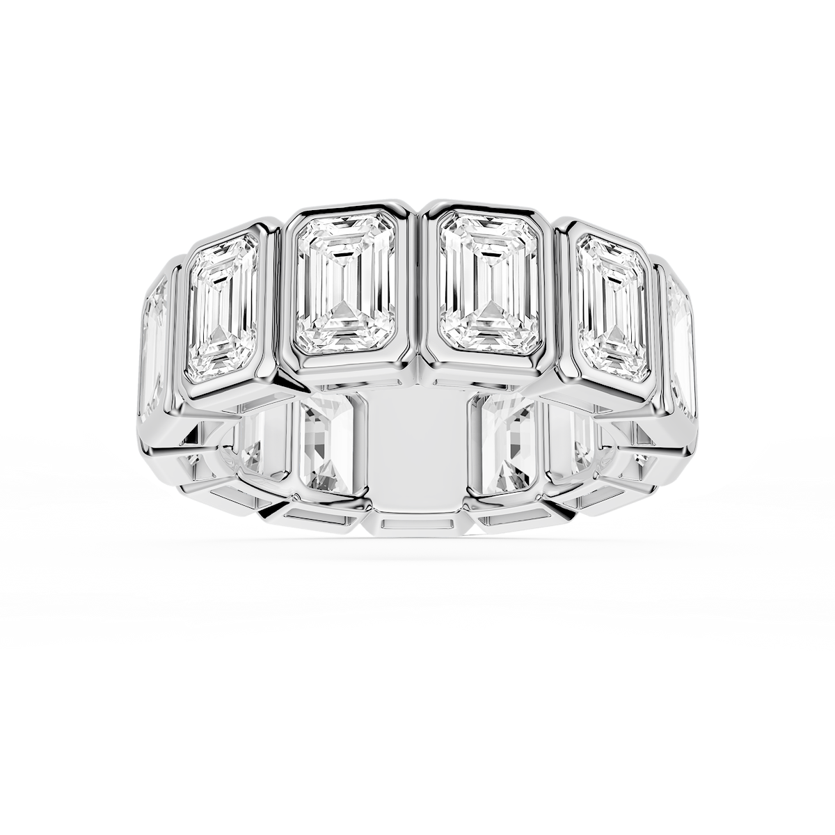 Tess Emerald Lab Grown Diamond Bezel Eternity Band