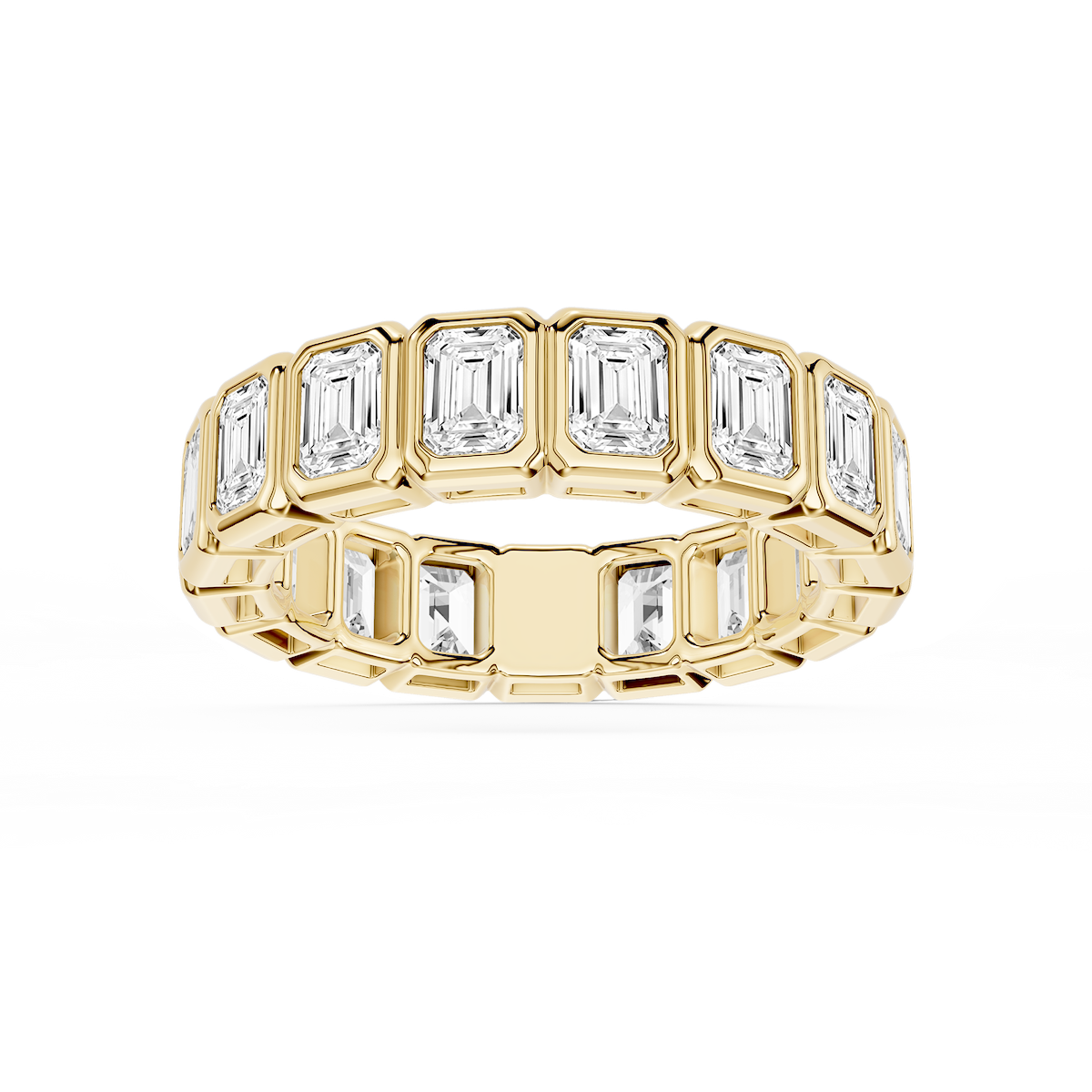 Tess Emerald Lab Grown Diamond Bezel Eternity Band