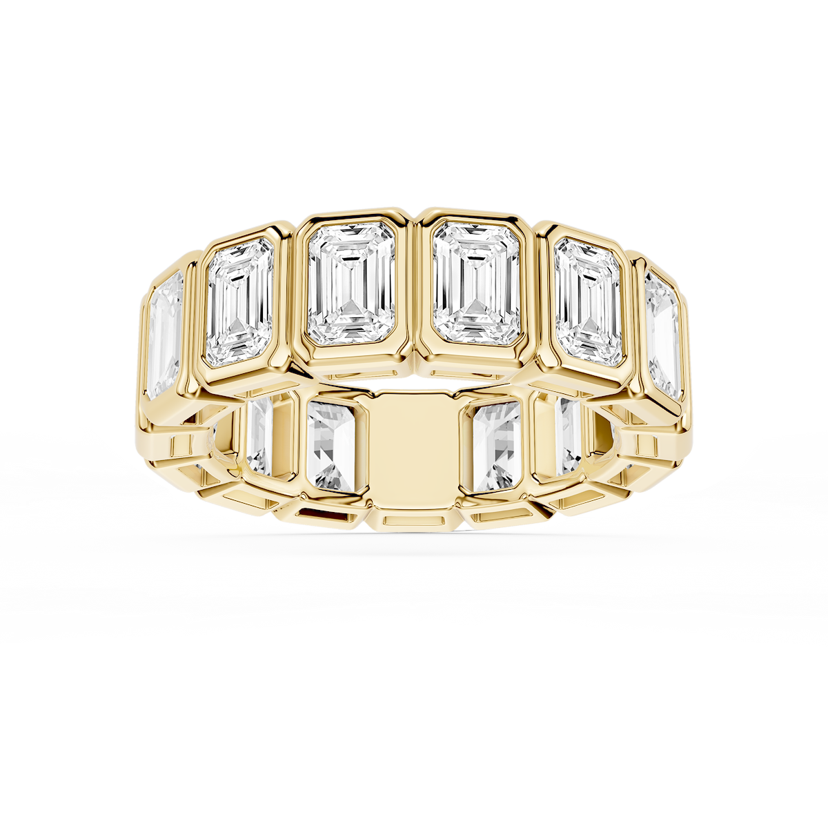 Tess Emerald Lab Grown Diamond Bezel Eternity Band